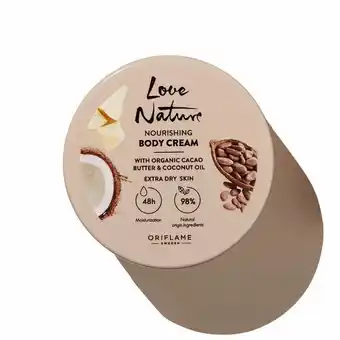 Oriflame Crema nutritiva para cuerpo con manteca de cacao y aceite de coco orgánicos love nature oferta