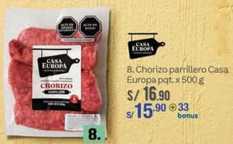 Wong Chorizo Parrillero Casa Europa 500g oferta
