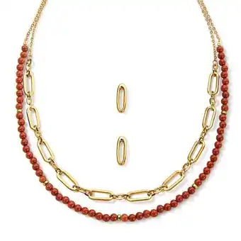 Ésika Estuche collar + aretes mighty red oferta