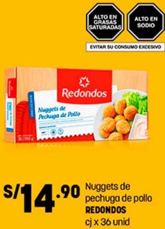 Plaza Vea Nuggets de Pechuga de Pollo Redondos 36 Unid oferta