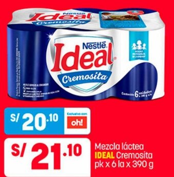 Plaza Vea Mezcla Láctea Ideal Cremosita 390g oferta