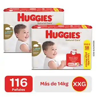InkaFarma Pack pañales huggies xxg bigpack natural care 2 unidades oferta