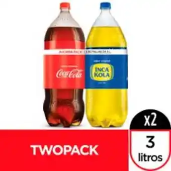 Metro Mix de gaseosas original botella 3l: coca cola + inca kola oferta