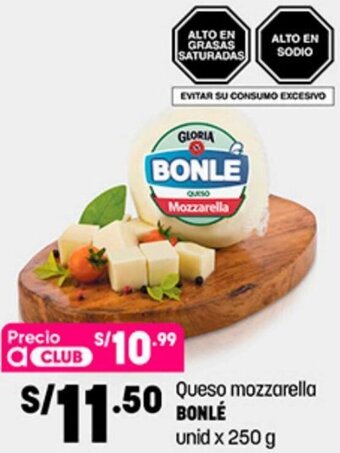 Plaza Vea Queso Mozzarella Bonlé 250g oferta