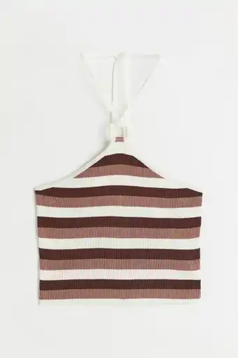 H&M Top halter tejido en punto acanalado oferta