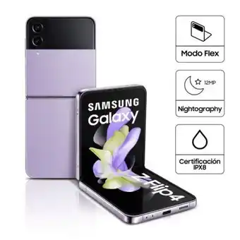 Hiraoka Celular libre samsung galaxy z flip 4 6.7" 256gb 8gb ram púrpura sm-f721blvkltp oferta
