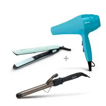 Hiraoka Plancha para cabello miray acm-970 + rizador de cabello miray rcm-25 + secadora de cabello miray scm-20t oferta