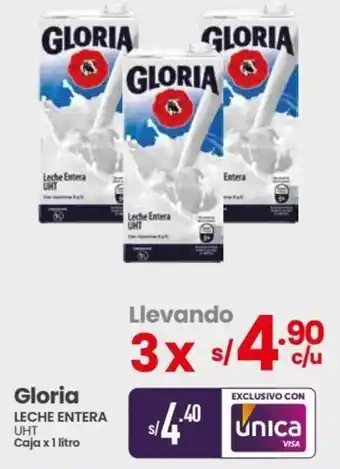 Vega Gloria Leche Entera UHT 3x1L oferta