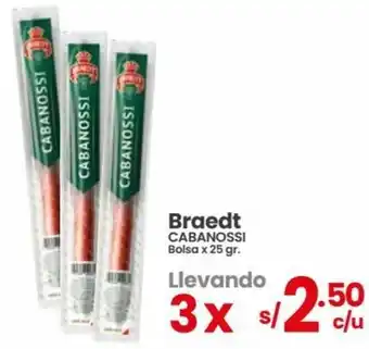 Vega Braedt Cabanossi 3x25g oferta