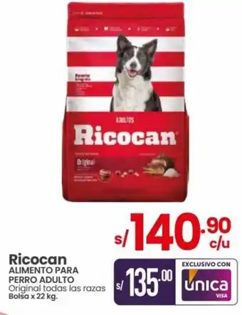 Vega Ricocan Alimento para Perro Adulto 22kg oferta