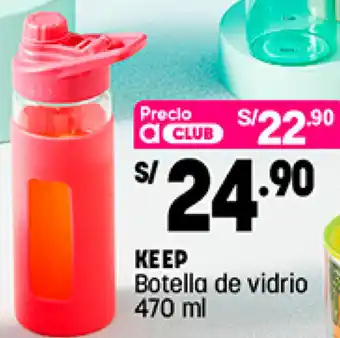 Plaza Vea Keep Botella de Vidrio 470ml oferta
