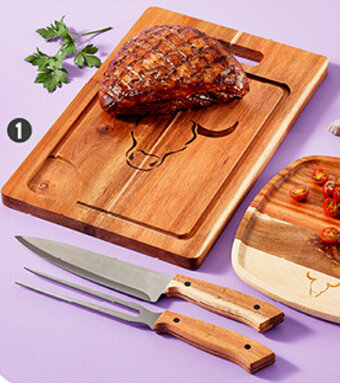 Plaza Vea Wayu Set Tabla + Cuchillo + Tenedor prm oferta