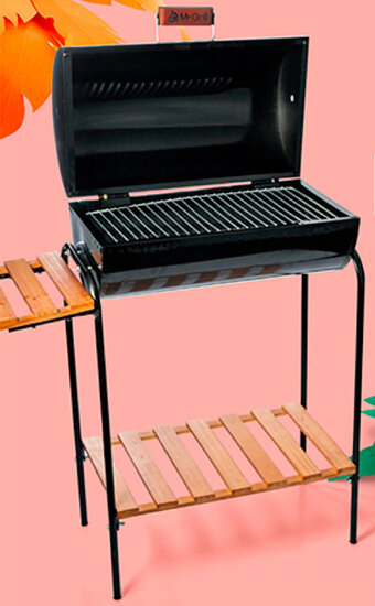 Plaza Vea Mr. Grill Grill Cilíndrica con Tapa oferta