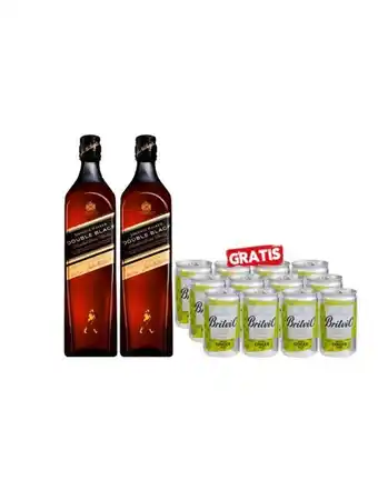Sumon Licores Whisky johnnie walker double black 750ml x2 und+britvic ginger ale 150 ml x 12 und oferta
