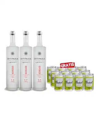 Sumon Licores Pisco intipalka puro acholado 750 ml x3 und + britvic ginger ale 150 ml x 12 und oferta