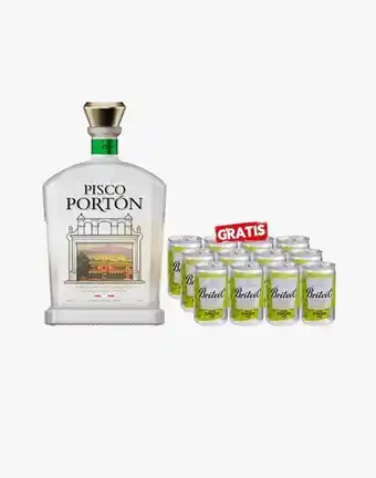 Sumon Licores Pisco porton mosto verde italia 750ml+britvic ginger ale 150 ml x 12 und oferta