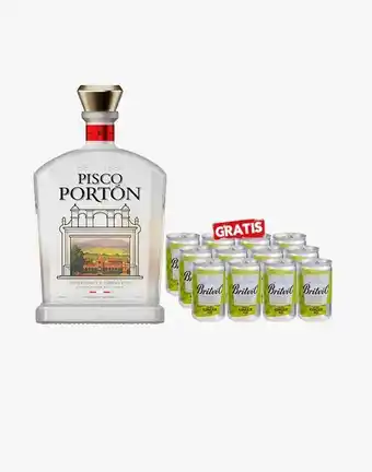 Sumon Licores Pisco porton mosto verde quebranta 750ml+britvic ginger ale 150 ml x 12 und oferta