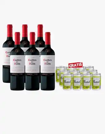 Sumon Licores Vino casillero del diablo 750ml x 6+britvic ginger ale 150 ml x 12 und oferta