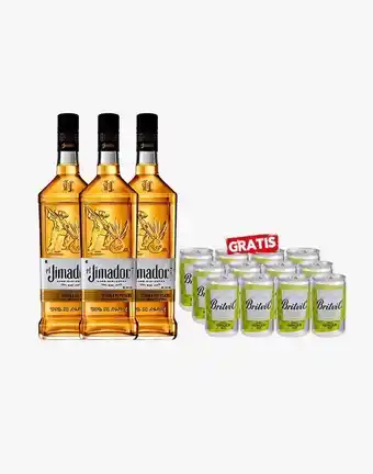 Sumon Licores Tequila jimador reposado 750 ml x3+britvic ginger ale 150 ml x 12 und oferta