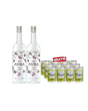Sumon Licores Pisco ayra acholado 750 ml x2+britvic ginger ale 150 ml x 12 und oferta