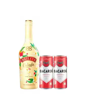 Baileys piña colada 750ml + rtd bacardi rum & cola 310ml x2