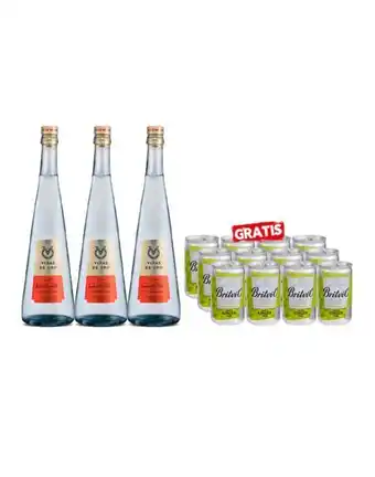 Sumon Licores Pisco viñas de oro quebranta 750 ml x3 und+britvic ginger ale 150 ml x 12 und oferta
