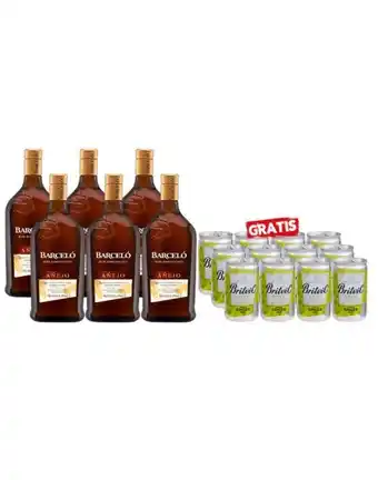 Sumon Licores Ron barcelo añejo 750 ml x3 und+britvic ginger ale 150 ml x 12 und oferta