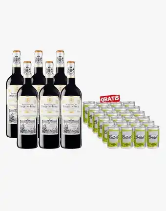 Sumon Licores Vino marques de riscal reserva tinto 750 ml x6+britvic ginger ale 150 ml x 24 und oferta