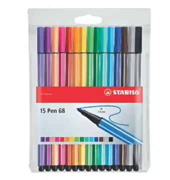 Comercial Li Plumon stabilo rotulador pen 68 estuche plastico x15 oferta