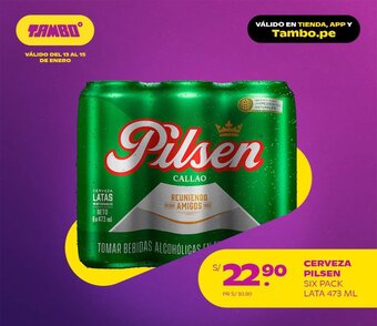 Tambo Cerveza Pilsen Six Pack lata x 473ml oferta