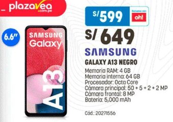 Plaza Vea Samsung Galaxy A13 Negro oferta