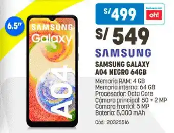 Plaza Vea Samsung Galaxy A04 Negro oferta