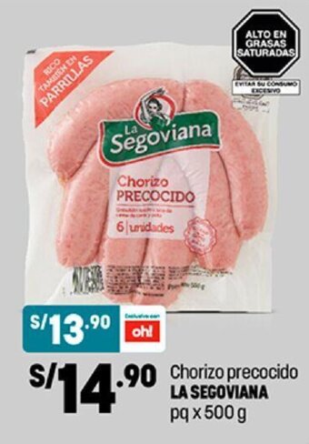 Plaza Vea Chorizo Precocido La Segoviana pq x 500g oferta
