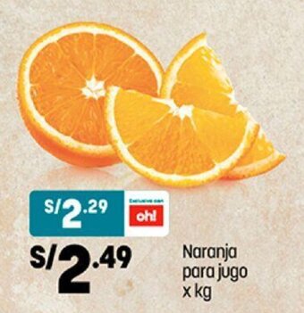 Plaza Vea Naranja para Jugo x kg oferta