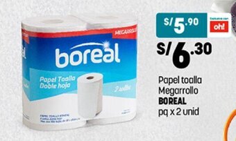 Plaza Vea Papel Toalla Megarollo Boreal pq x 2 unid oferta