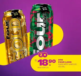 Tambo RTD Four Loko (sabores variados) 2 x 473ml oferta