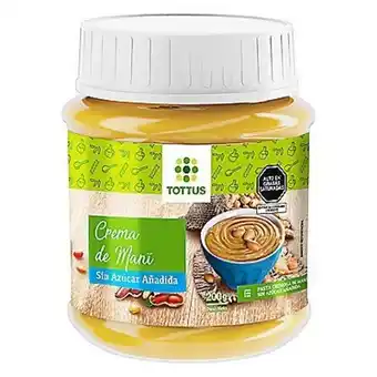 Tottus Crema de mani sin azucar añadida - envase 200 gr oferta