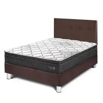 Tai Loy Dormitorio paraíso pocket star 2 plazas chocolate + 2 almohadas + protector oferta