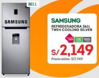 Tottus Samsung Refrigeradora 361L Twin Cooling Silver oferta