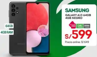 Tottus Samsung Galaxy A13 64GB 4GB Negro oferta