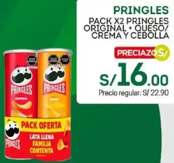 Tottus Pringles Pack 2 Pringles Original + Queso/Crema y Cebolla oferta