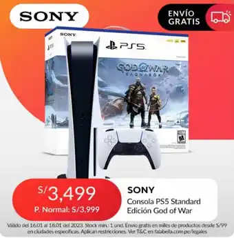 Falabella Sony Consola PS5 Standard Edición God of War oferta