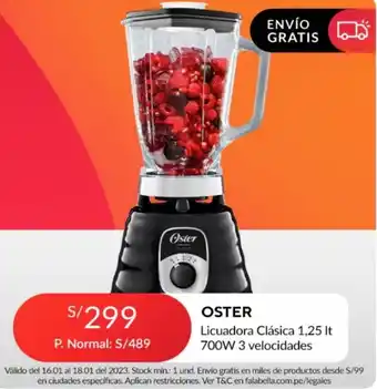 Falabella Oster Licuadora Clásica 1m25L 700W oferta