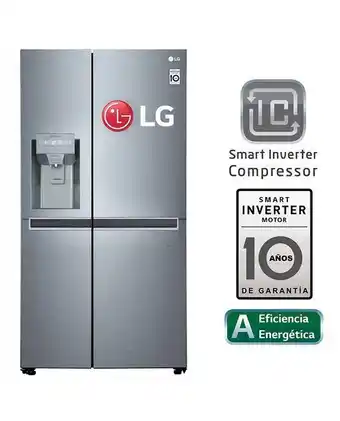 Tiendas EFE Refrigeradora lg side by side ls66spg 616l con door cooling - plateada oferta