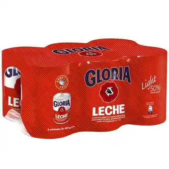Vivanda Leche gloria light lata 400g paquete 6un oferta