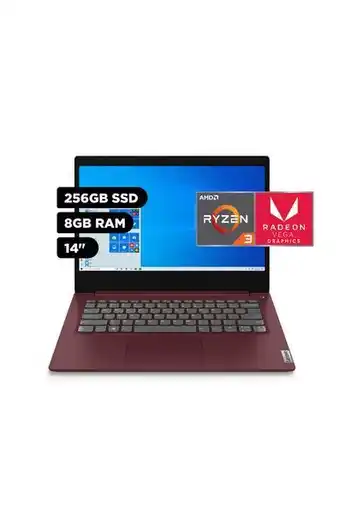 Tiendas EFE Laptop lenovo ideapad 3 14' hd amd ryzen 3 8gb 256gb ssd oferta