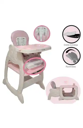 Tiendas EFE Silla carpeta 3 en 1 baby happy panda rosado oferta