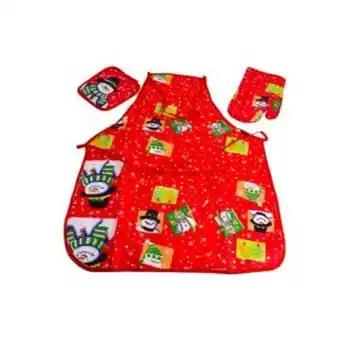 Set mandil + manopla+guante navidad nuc10