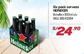 Hiperbodega Precio Uno Six Pack Cerveza Heineken botella x 330ml oferta