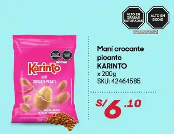 Hiperbodega Precio Uno Maní Arocante Picante Karinto x 200g oferta
